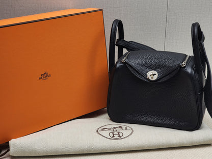 Hermes Noir Mini Lindy (PHW)