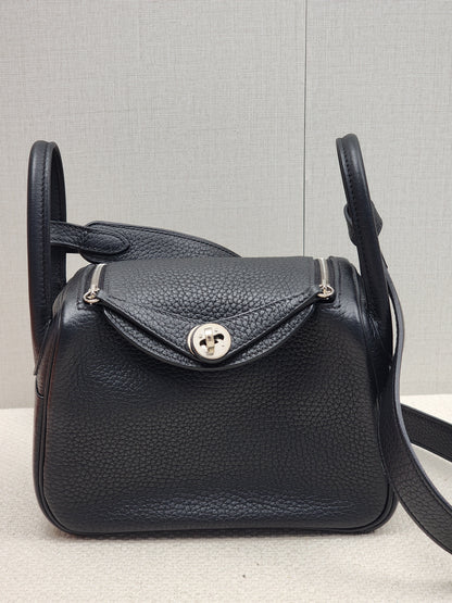 Hermes Noir Mini Lindy (PHW)