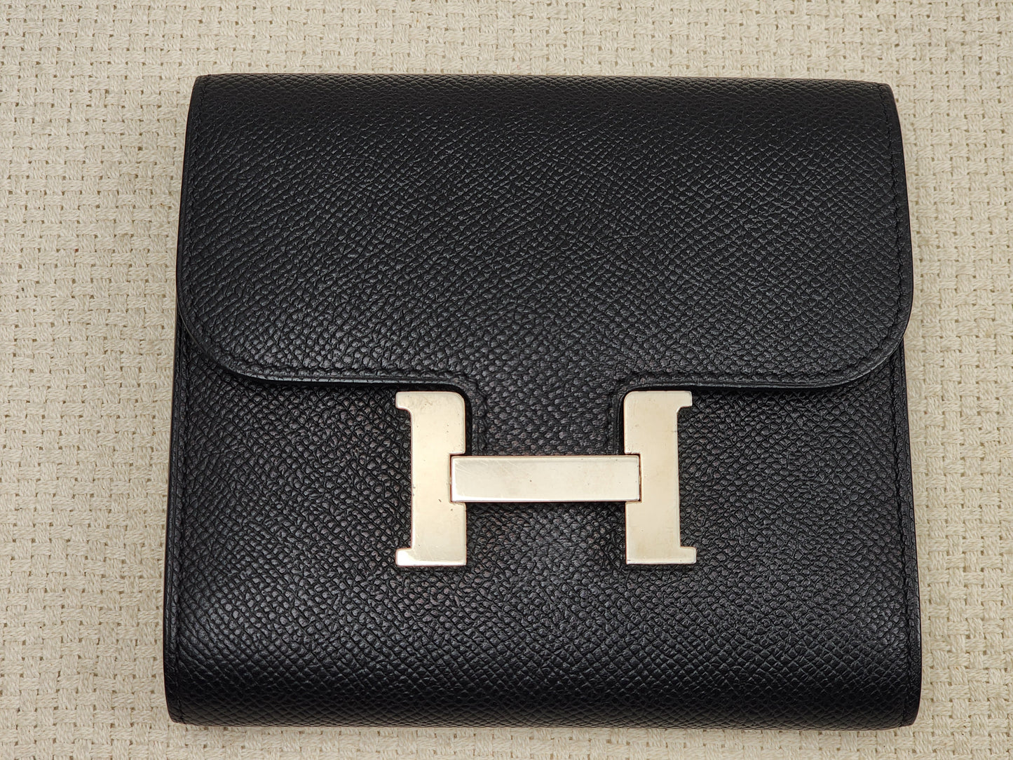 Hermes Noir Epsom Constance Compact Wallet (PHW)