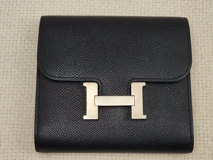 Hermes Noir Epsom Constance Compact Wallet (PHW)