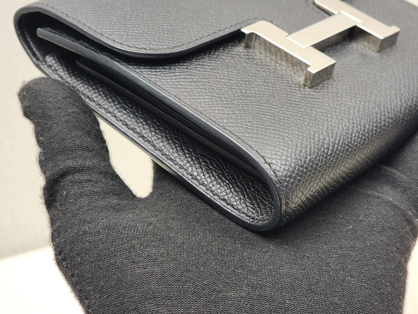 Hermes Noir Epsom Constance Compact Wallet (PHW)
