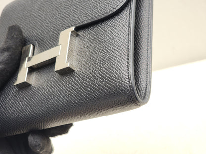 Hermes Noir Epsom Constance Compact Wallet (PHW)