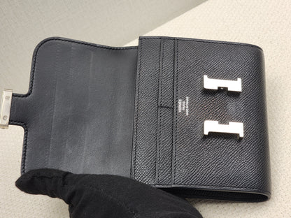 Hermes Noir Epsom Constance Compact Wallet (PHW)