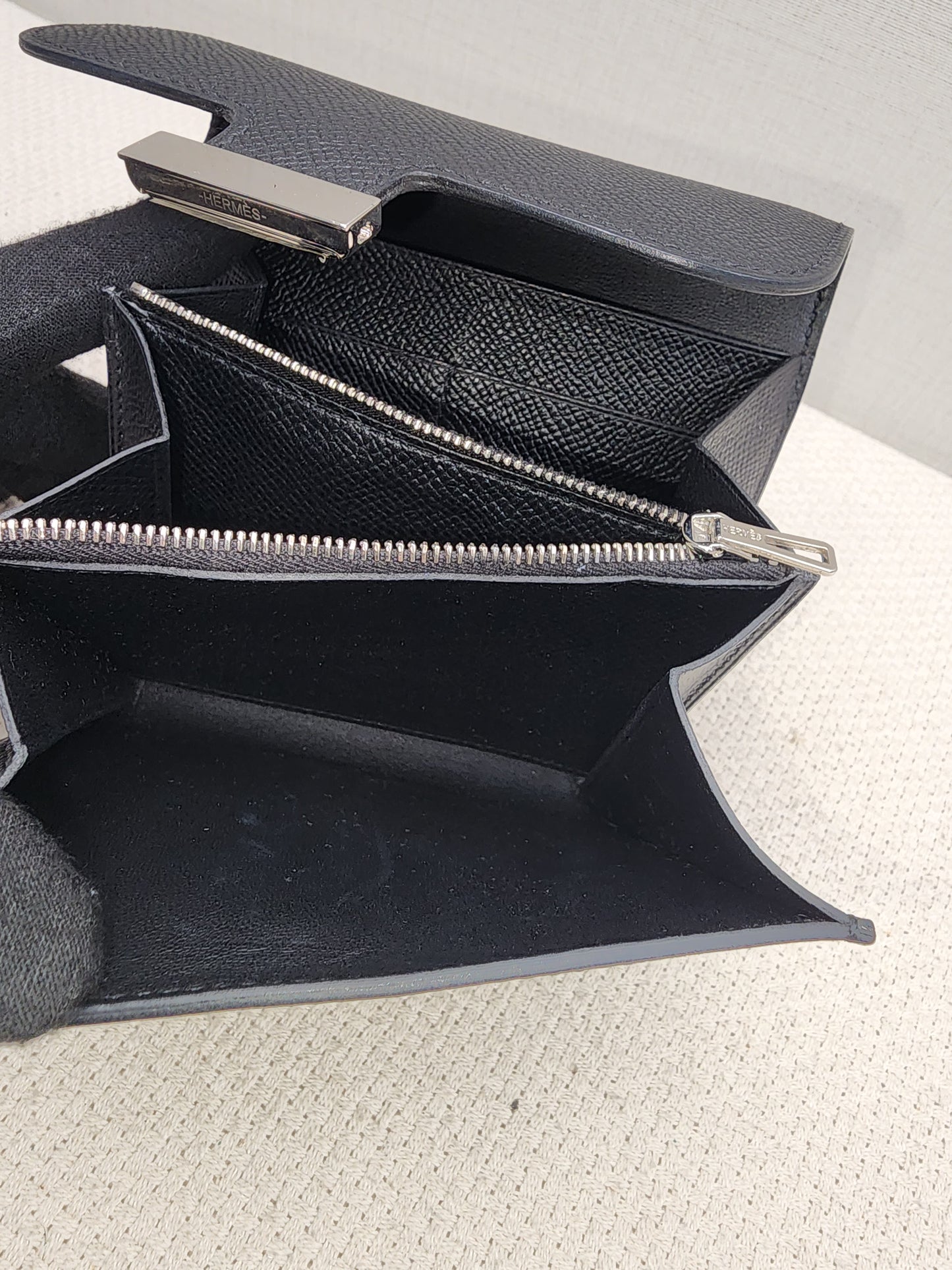 Hermes Noir Epsom Constance Compact Wallet (PHW)