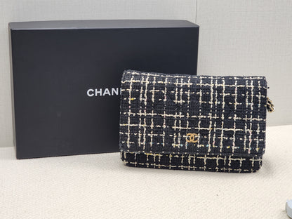 Chanel Black Tweed WOC (GHW)