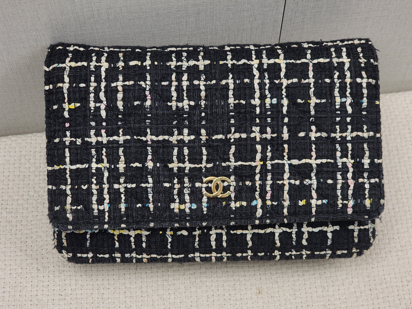 Chanel Black Tweed WOC (GHW)