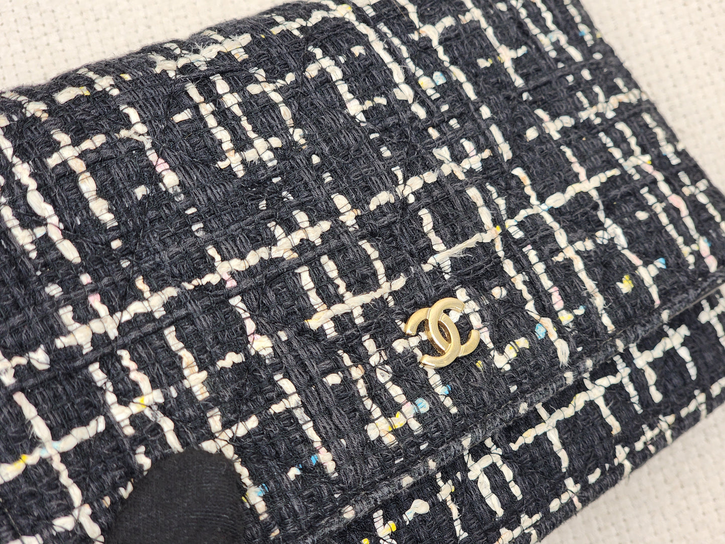 Chanel Black Tweed WOC (GHW)