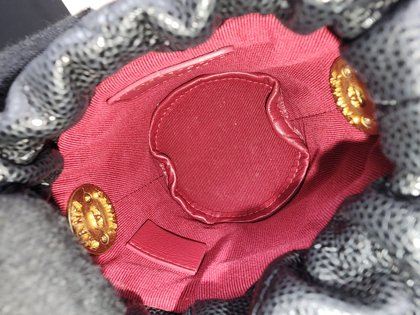 Chanel Black Caviar 22A Thist Your Button Micro Bucket