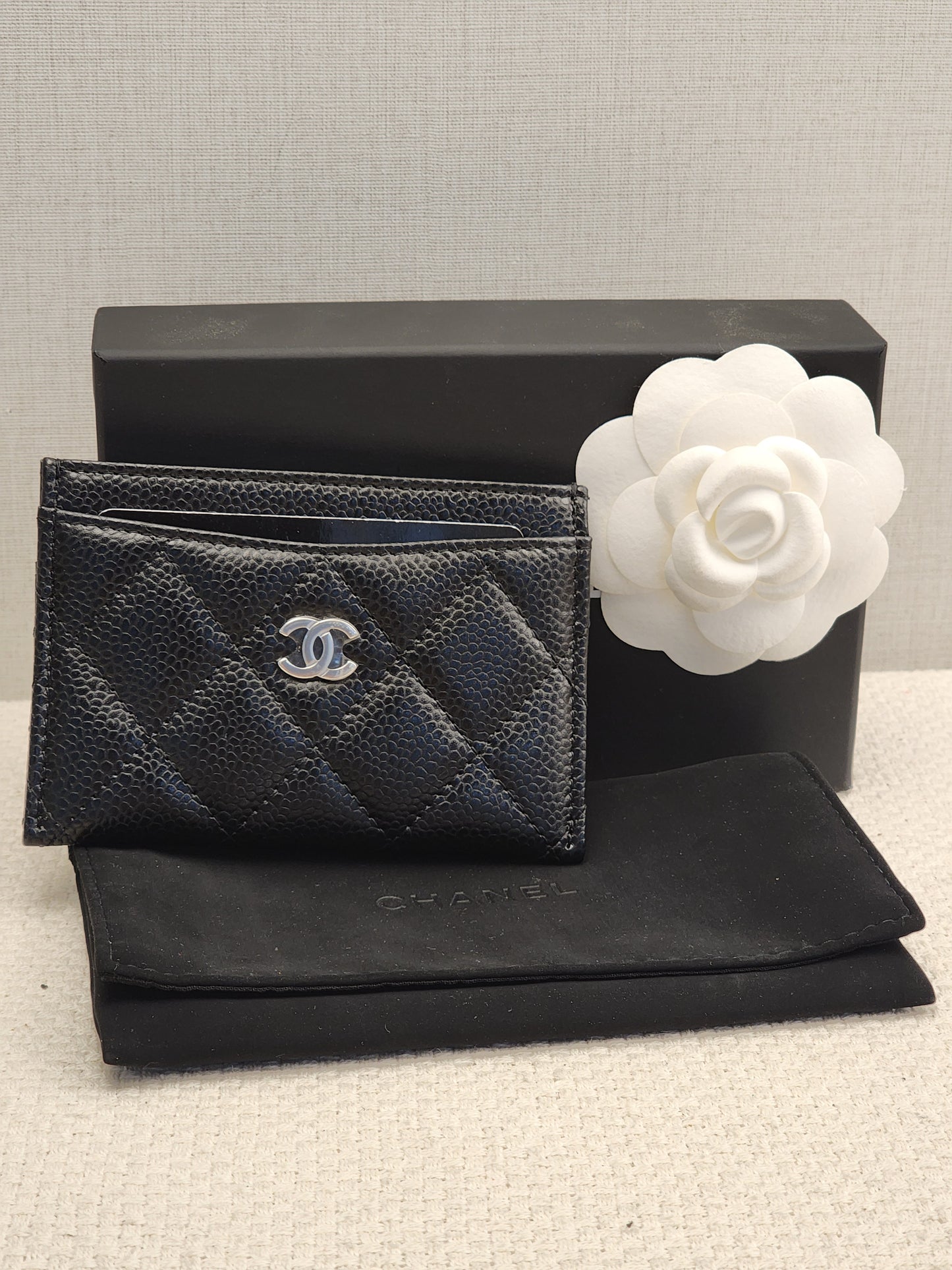 Chanel Black Caviar Classic Card Case (SHW)