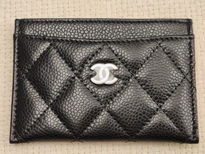 Chanel Black Caviar Classic Card Case (SHW)