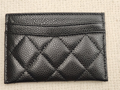 Chanel Black Caviar Classic Card Case (SHW)