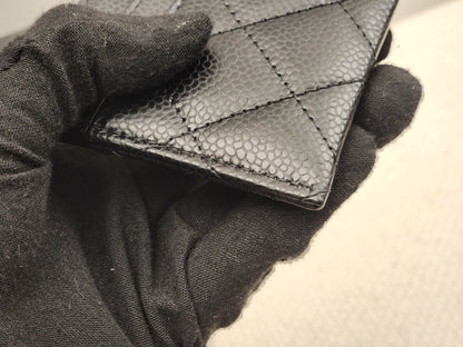 Chanel Black Caviar Classic Card Case (SHW)