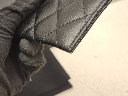 Chanel Black Caviar Classic Card Case (SHW)