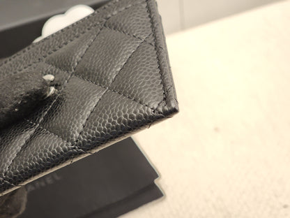 Chanel Black Caviar Classic Card Case (SHW)