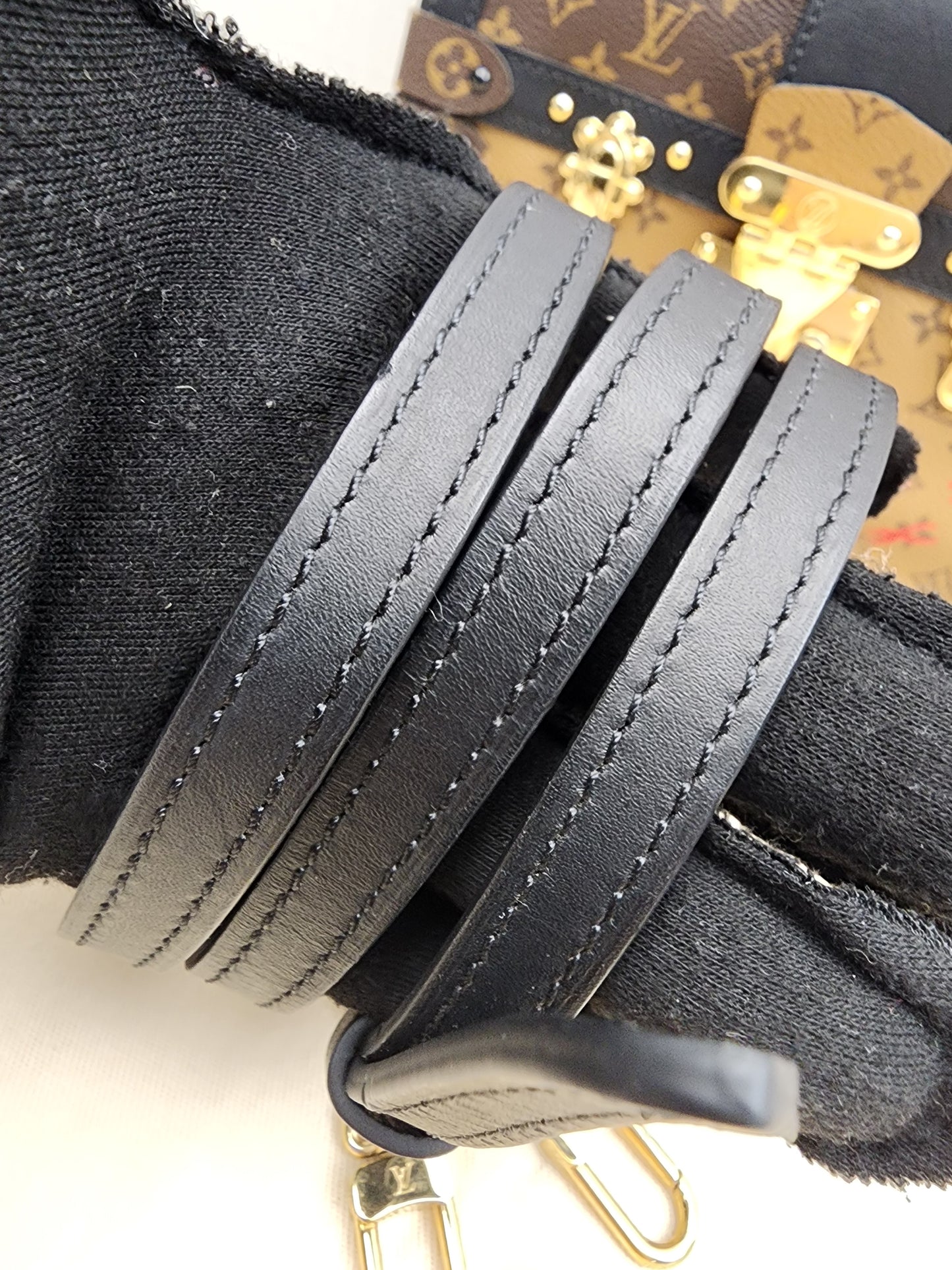 LV Reverse Monogram Trunk Clutch on Chain