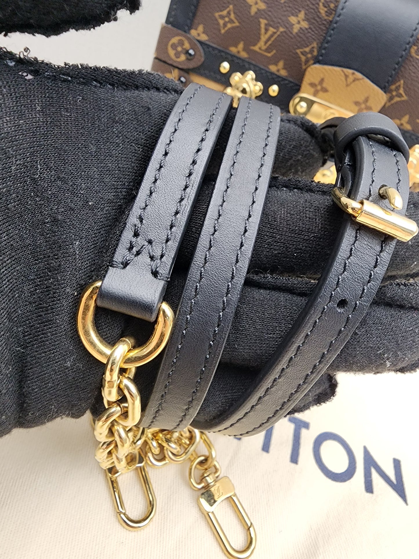 LV Reverse Monogram Trunk Clutch on Chain