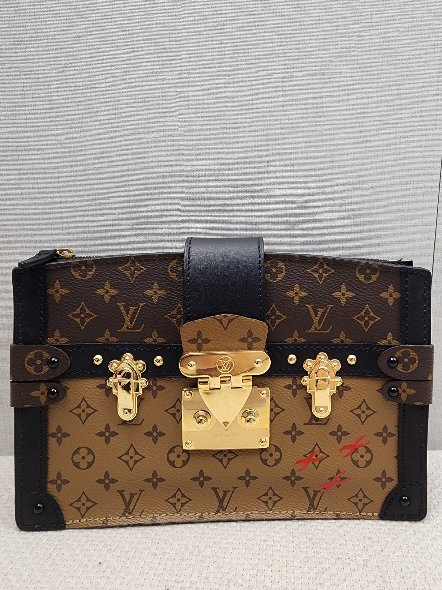 LV Reverse Monogram Trunk Clutch on Chain