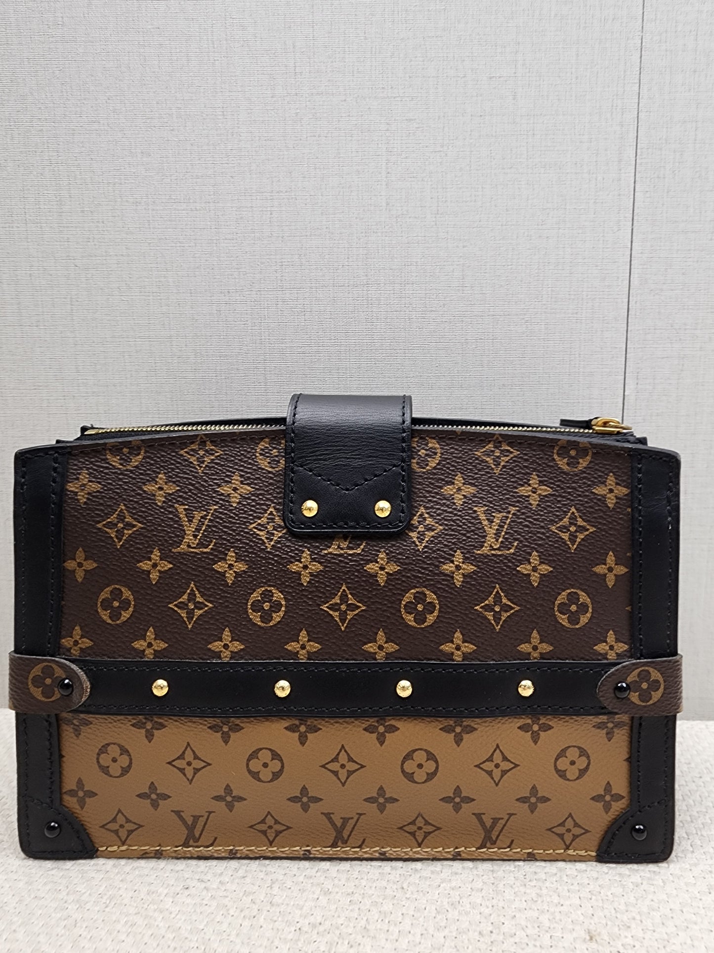 LV Reverse Monogram Trunk Clutch on Chain