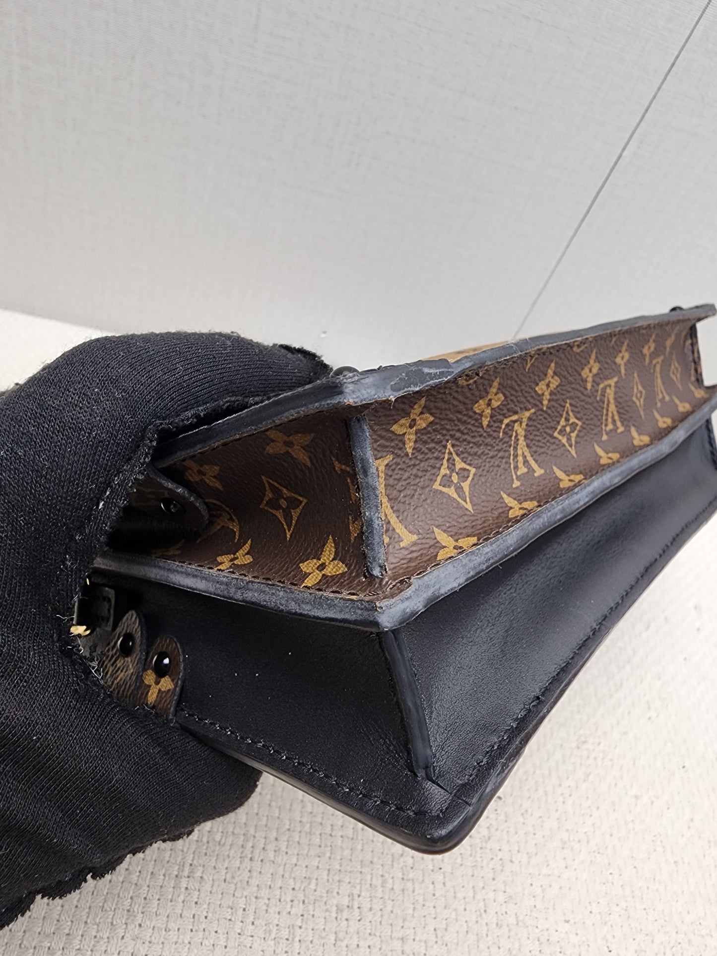 LV Reverse Monogram Trunk Clutch on Chain