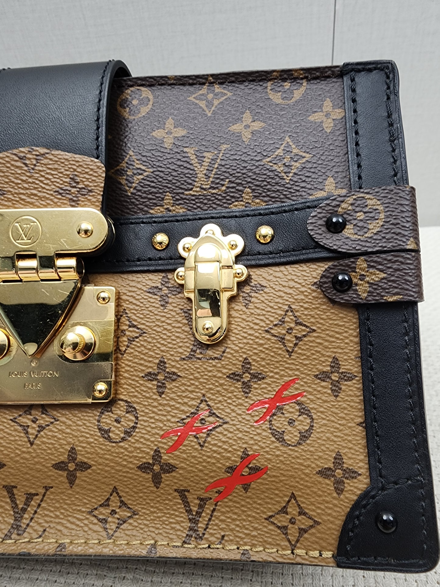 LV Reverse Monogram Trunk Clutch on Chain
