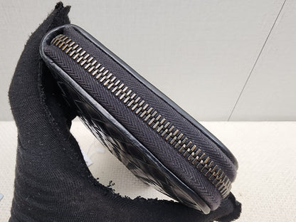 Bottega Veneta Black Nappa Intreciato Zip Wallet