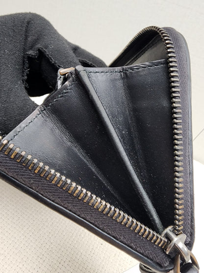 Bottega Veneta Black Nappa Intreciato Zip Wallet