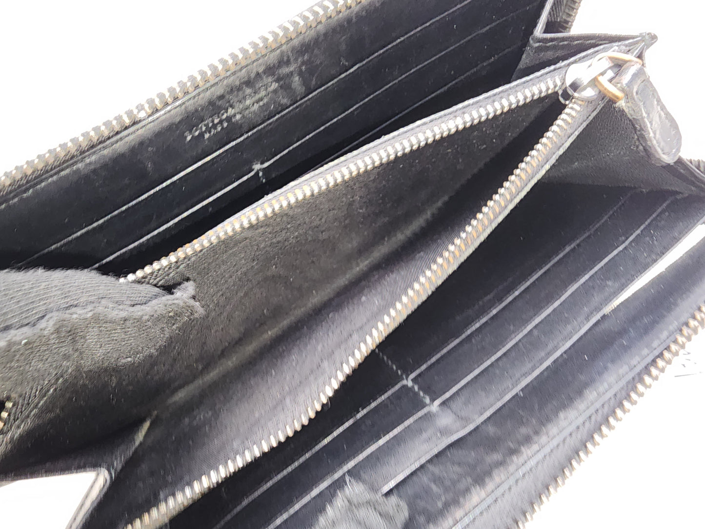 Bottega Veneta Black Nappa Intreciato Zip Wallet