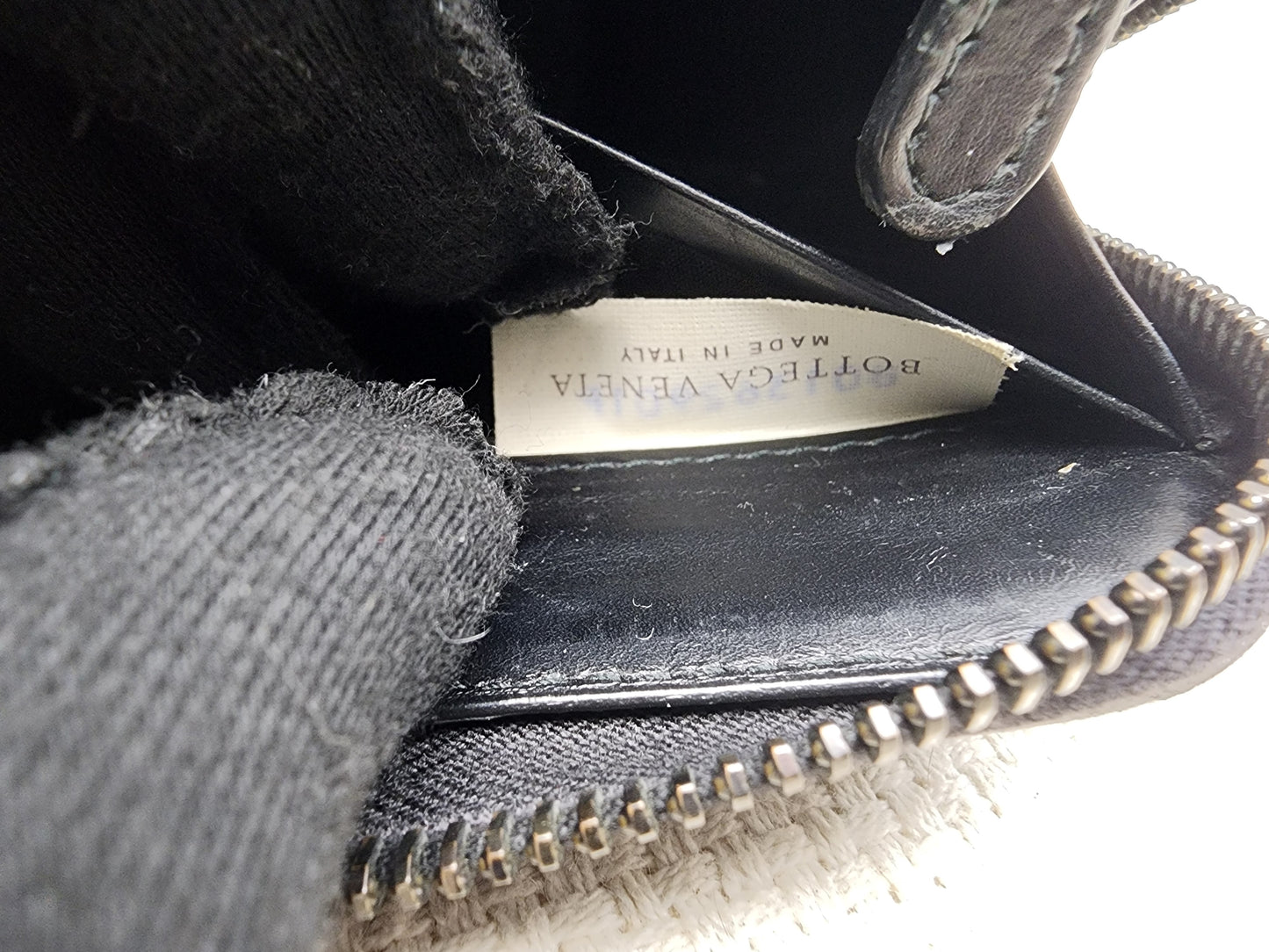 Bottega Veneta Black Nappa Intreciato Zip Wallet