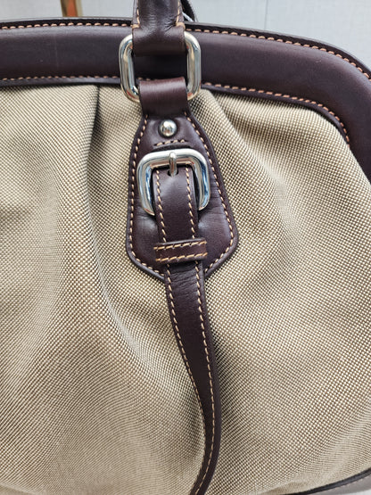 Prada Brown Logo Frame Handbag