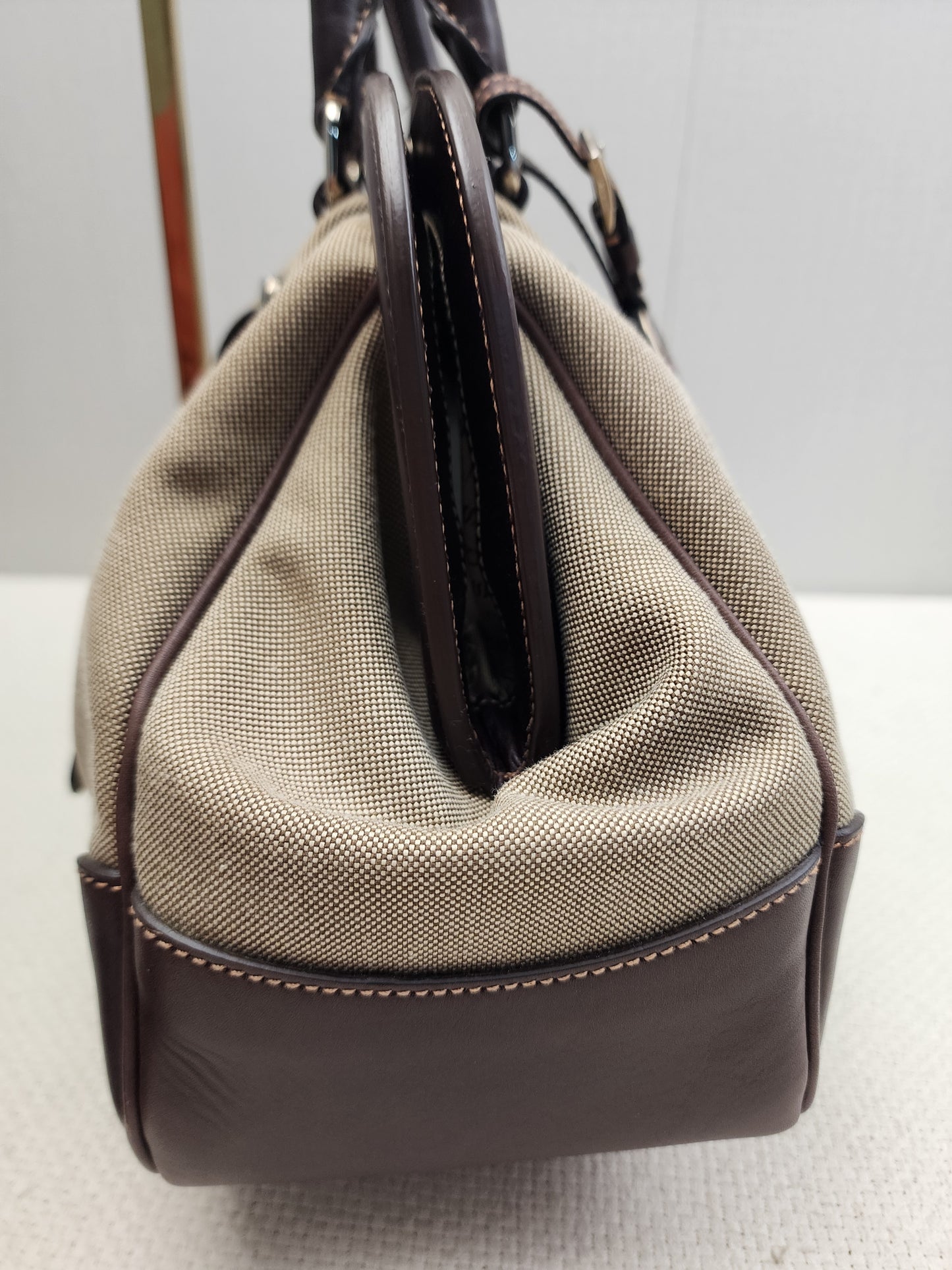 Prada Brown Logo Frame Handbag