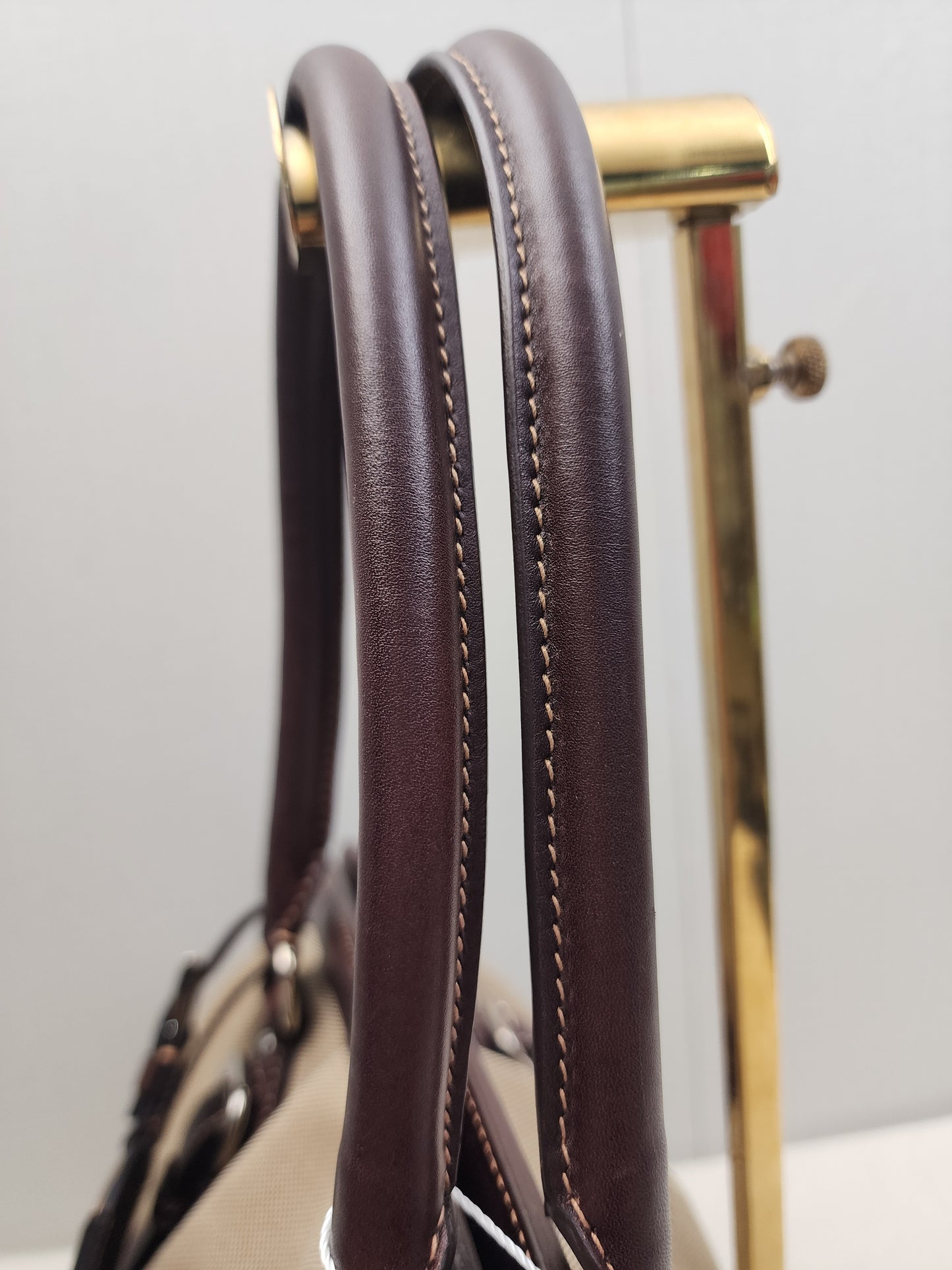 Prada Brown Logo Frame Handbag