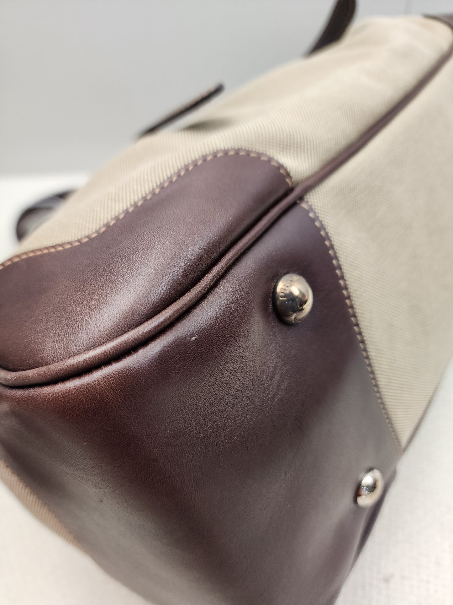 Prada Brown Logo Frame Handbag