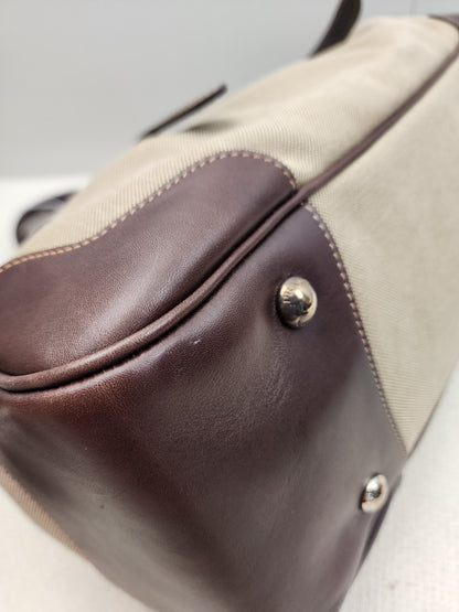 Prada Brown Logo Frame Handbag