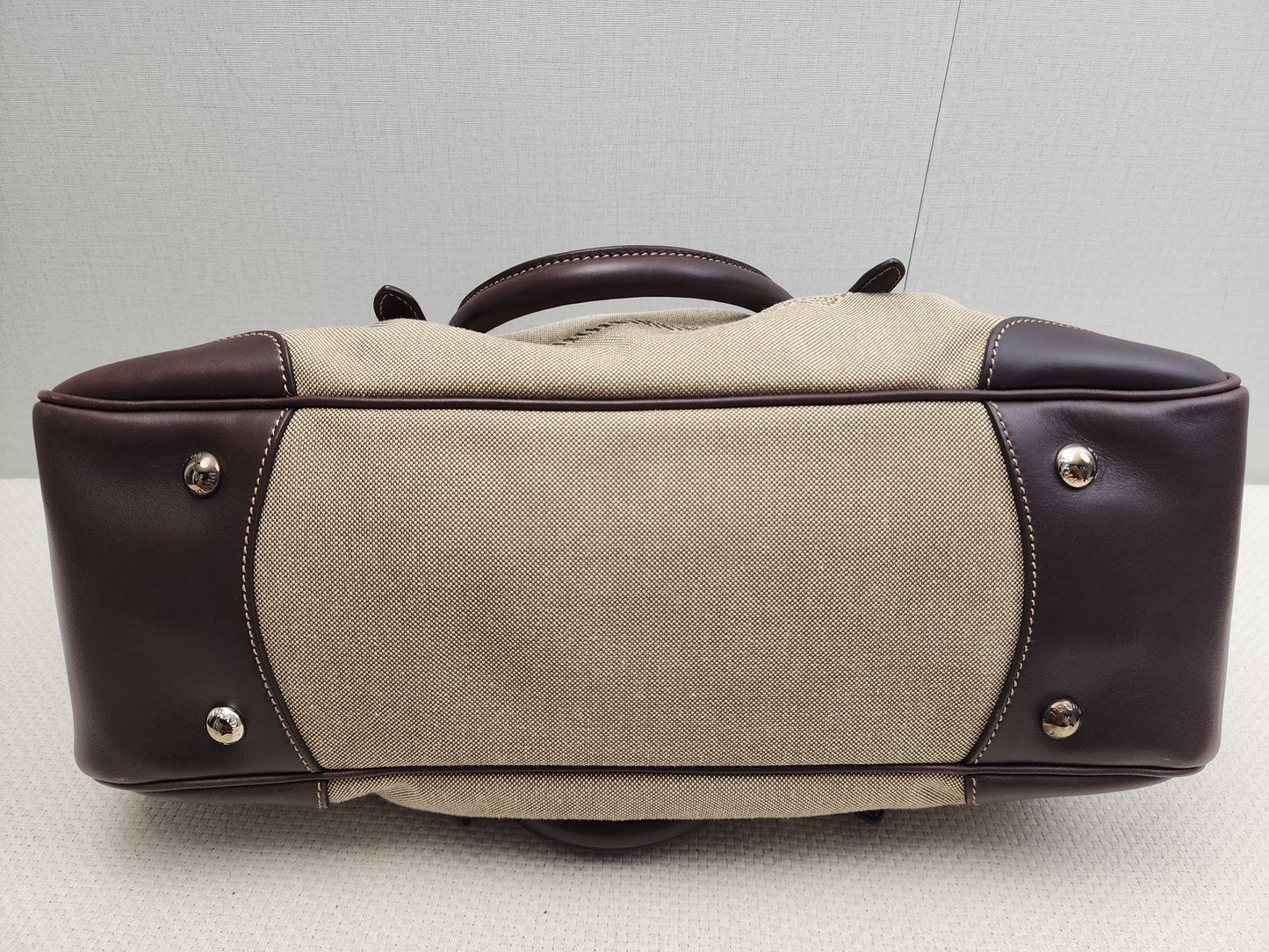 Prada Brown Logo Frame Handbag