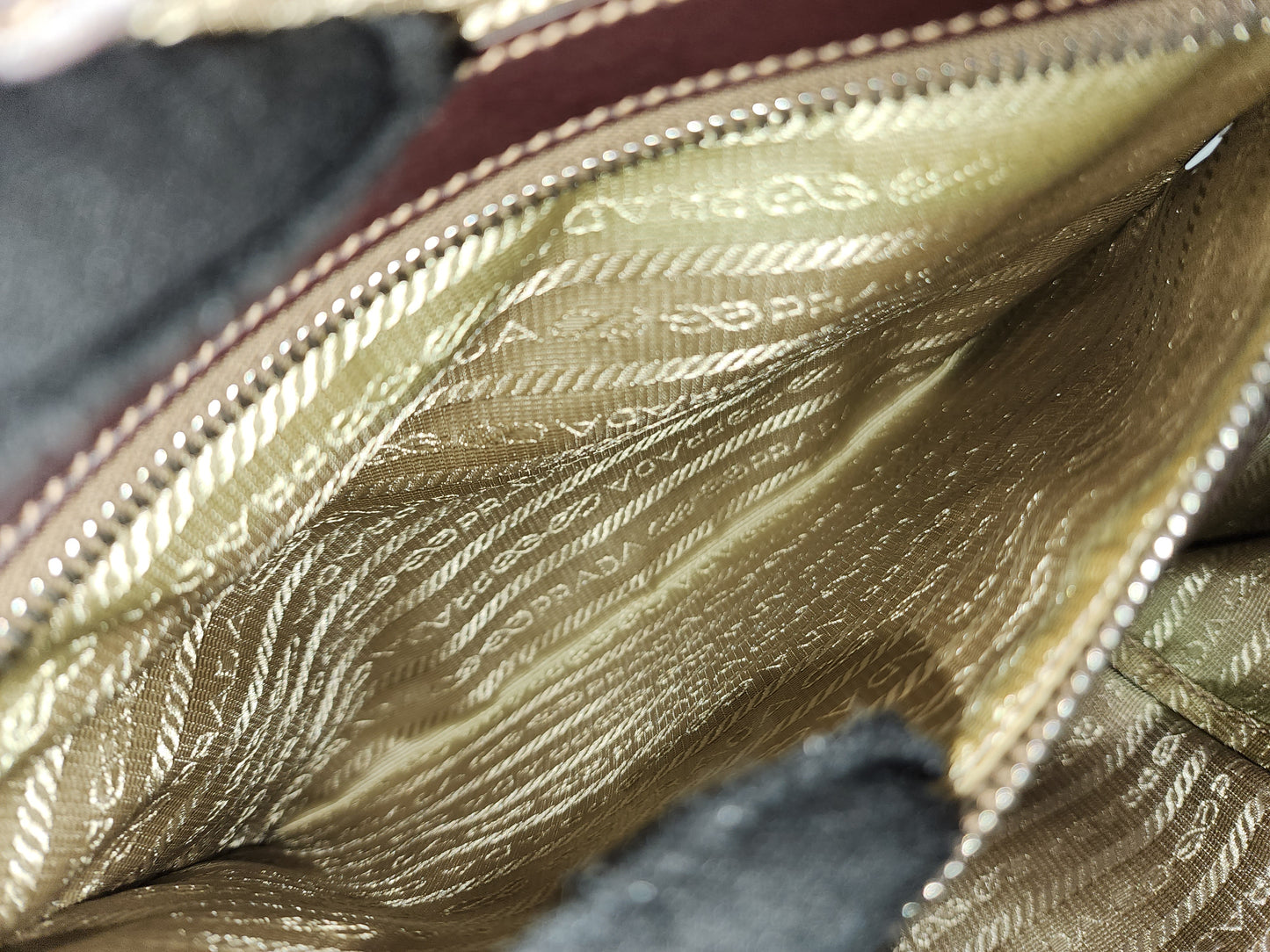 Prada Brown Logo Frame Handbag