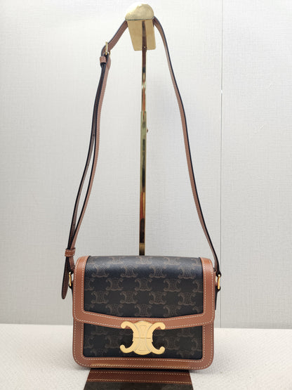 Celine Teen Triomphe Calfskin Crossbody Bag (GHW)