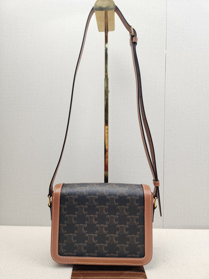 Celine Teen Triomphe Calfskin Crossbody Bag (GHW)