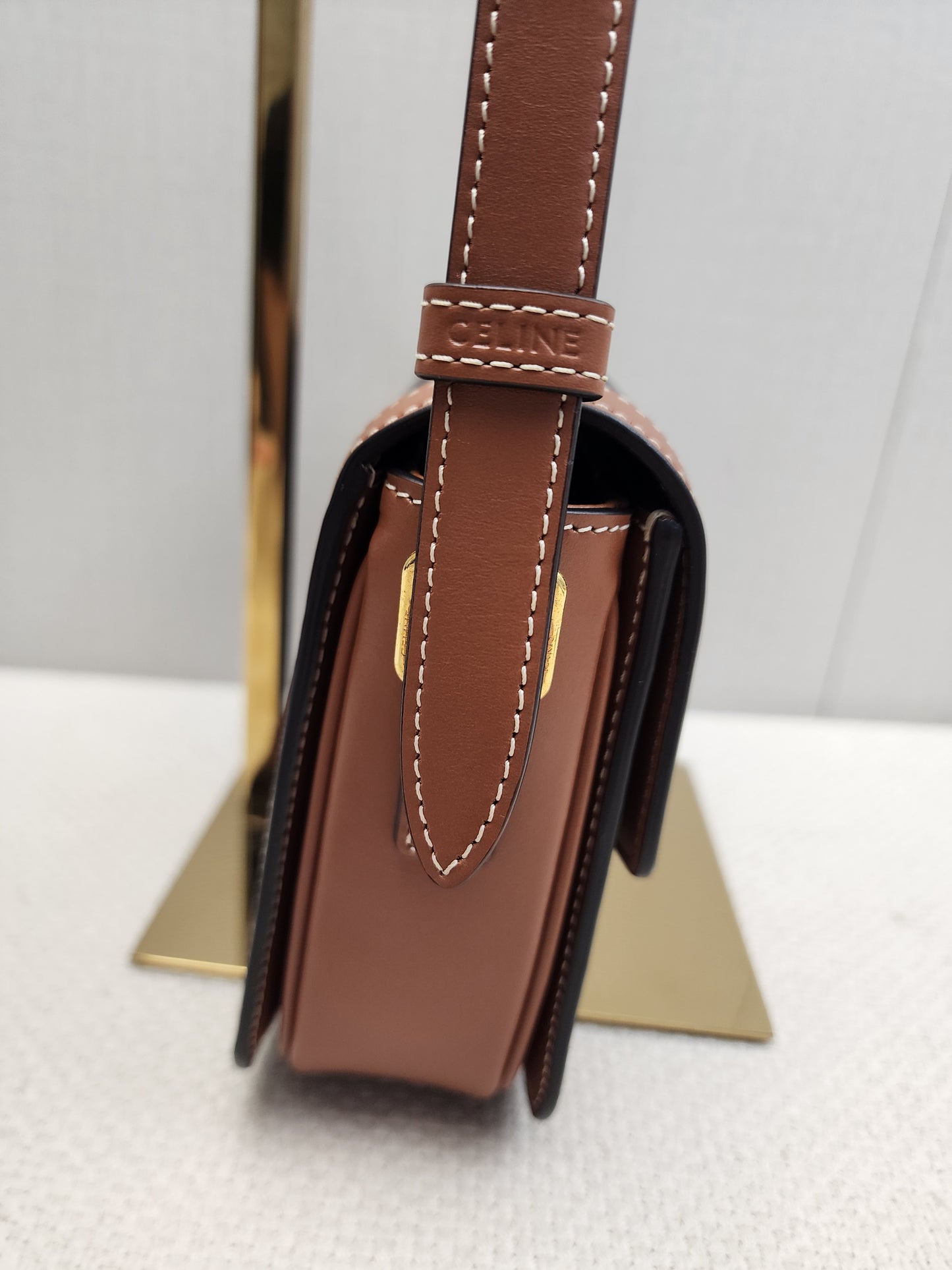 Celine Teen Triomphe Calfskin Crossbody Bag (GHW)