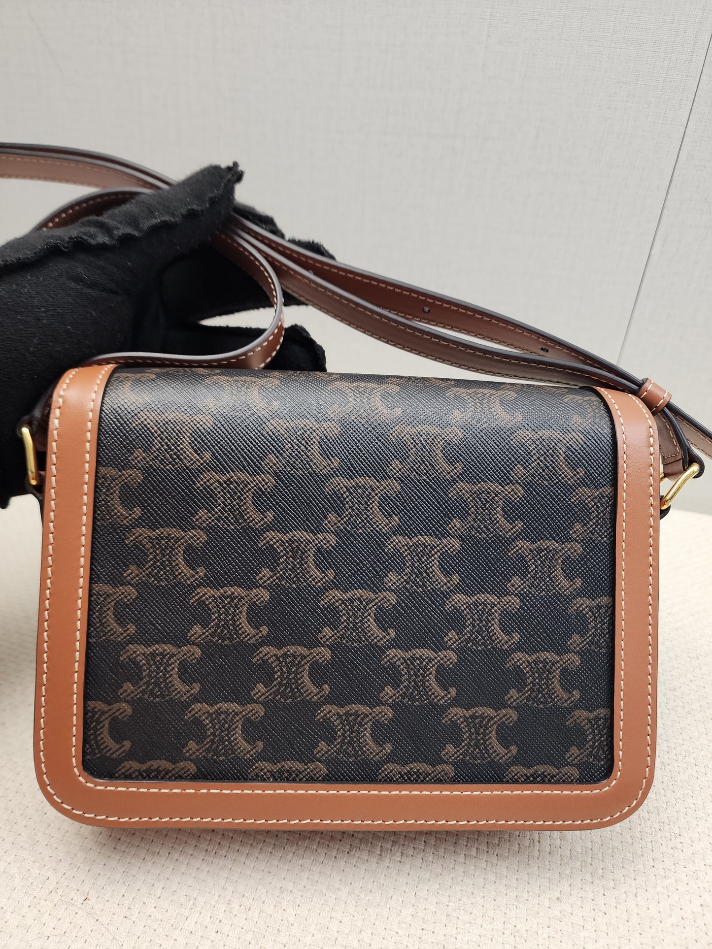 Celine Teen Triomphe Calfskin Crossbody Bag (GHW)