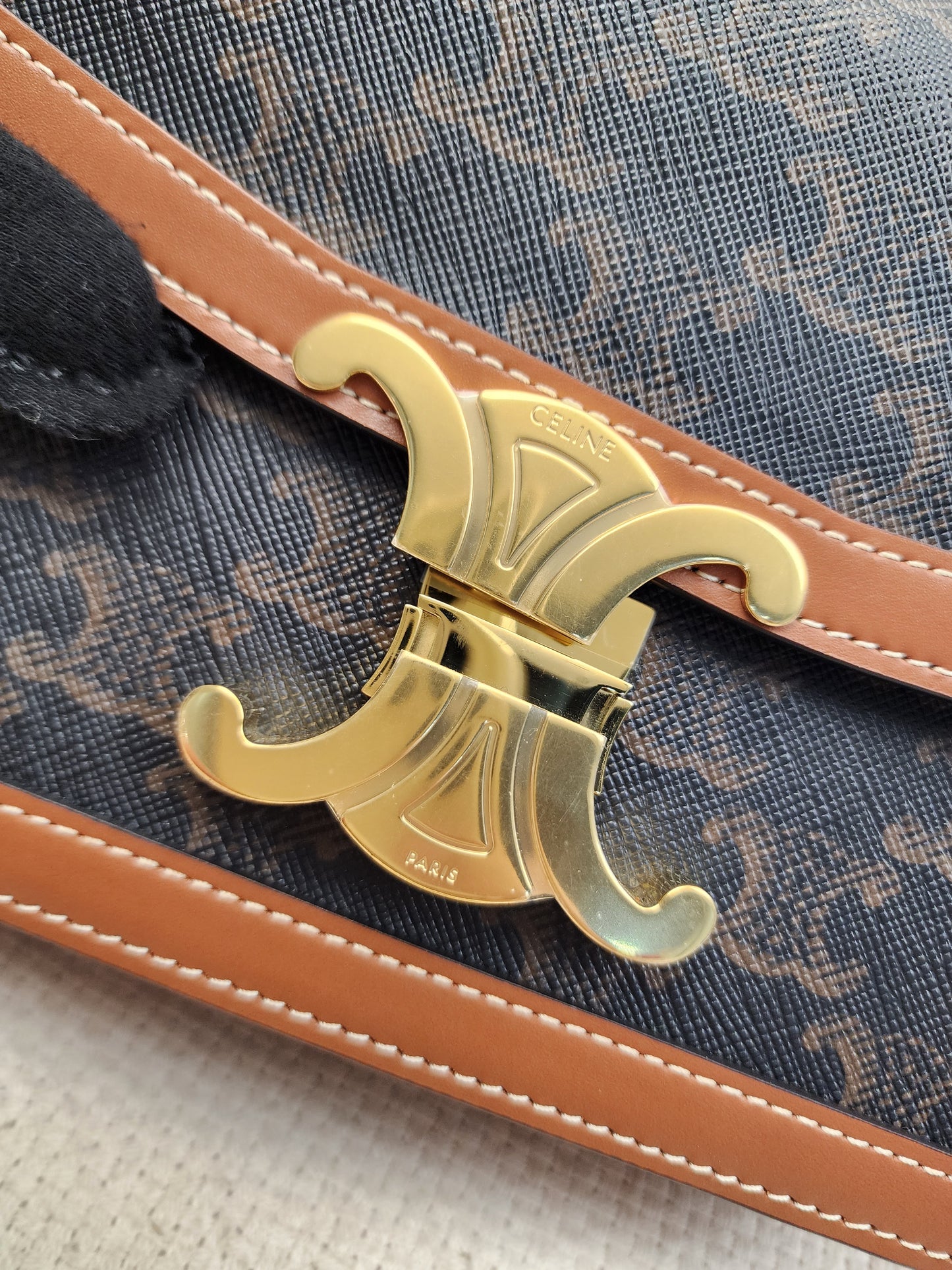 Celine Teen Triomphe Calfskin Crossbody Bag (GHW)