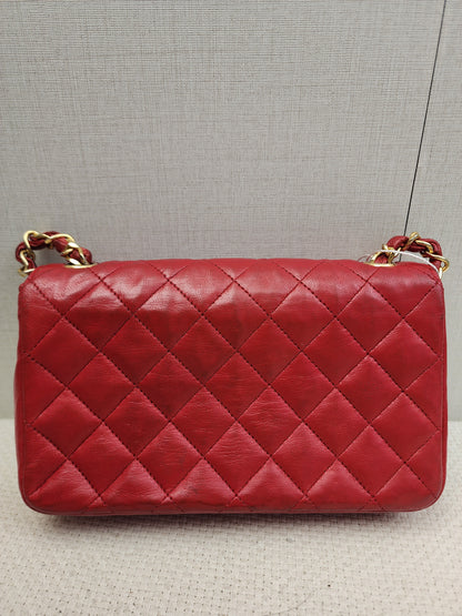 Chanel Red Lambskin Vintage Single Flap (GHW)