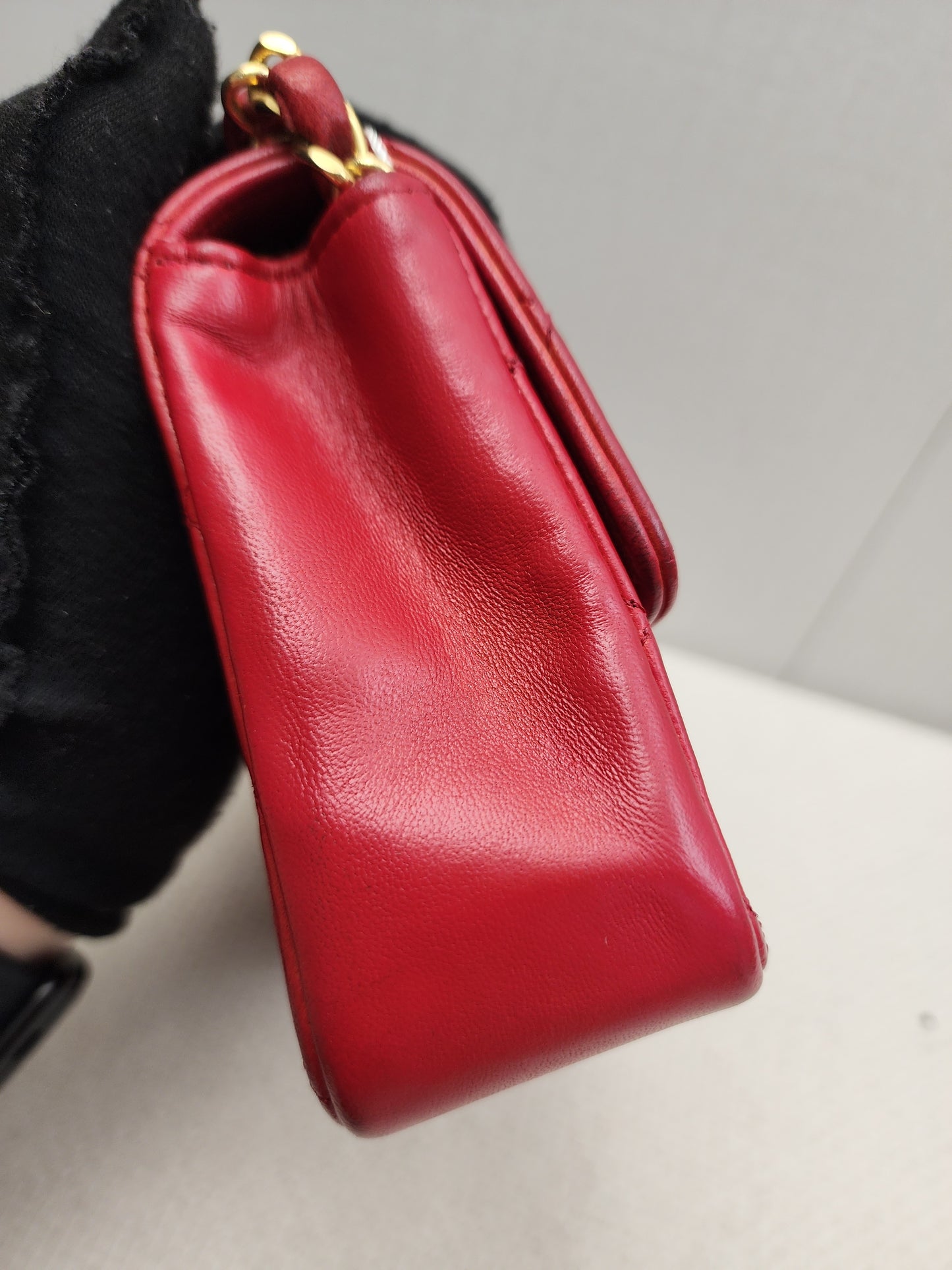 Chanel Red Lambskin Vintage Single Flap (GHW)