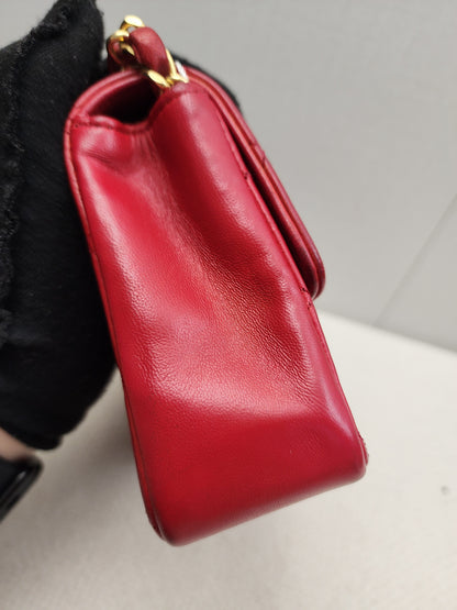 Chanel Red Lambskin Vintage Single Flap (GHW)