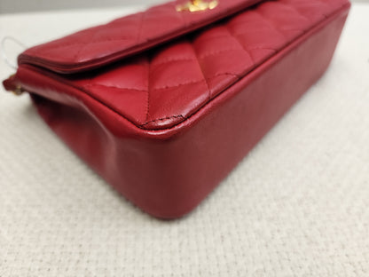 Chanel Red Lambskin Vintage Single Flap (GHW)