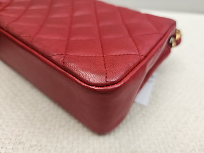 Chanel Red Lambskin Vintage Single Flap (GHW)