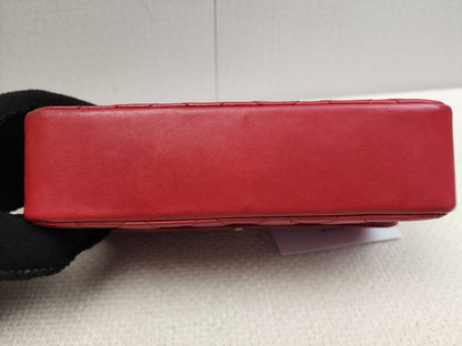 Chanel Red Lambskin Vintage Single Flap (GHW)