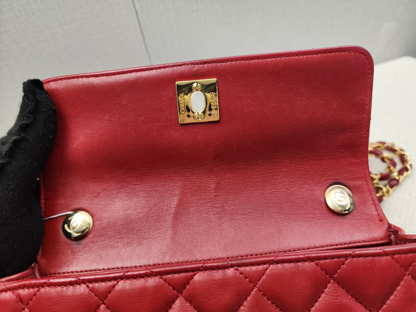 Chanel Red Lambskin Vintage Single Flap (GHW)