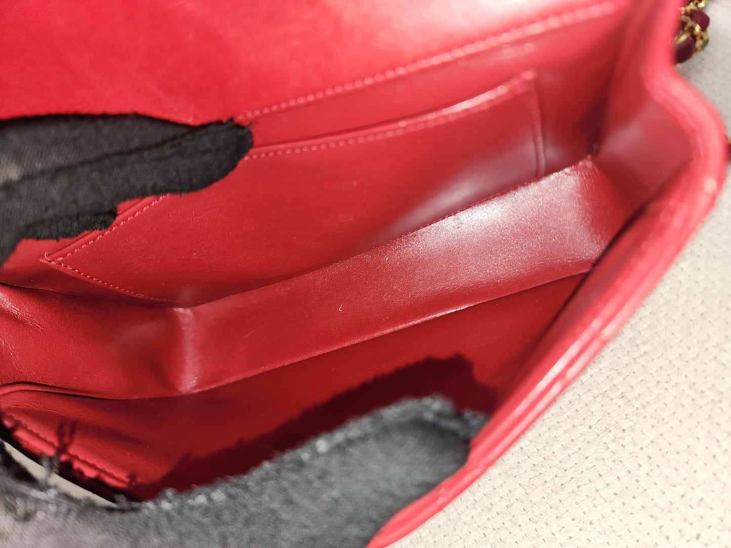 Chanel Red Lambskin Vintage Single Flap (GHW)