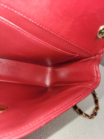 Chanel Red Lambskin Vintage Single Flap (GHW)