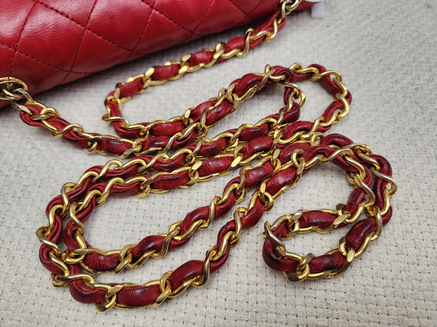 Chanel Red Lambskin Vintage Single Flap (GHW)
